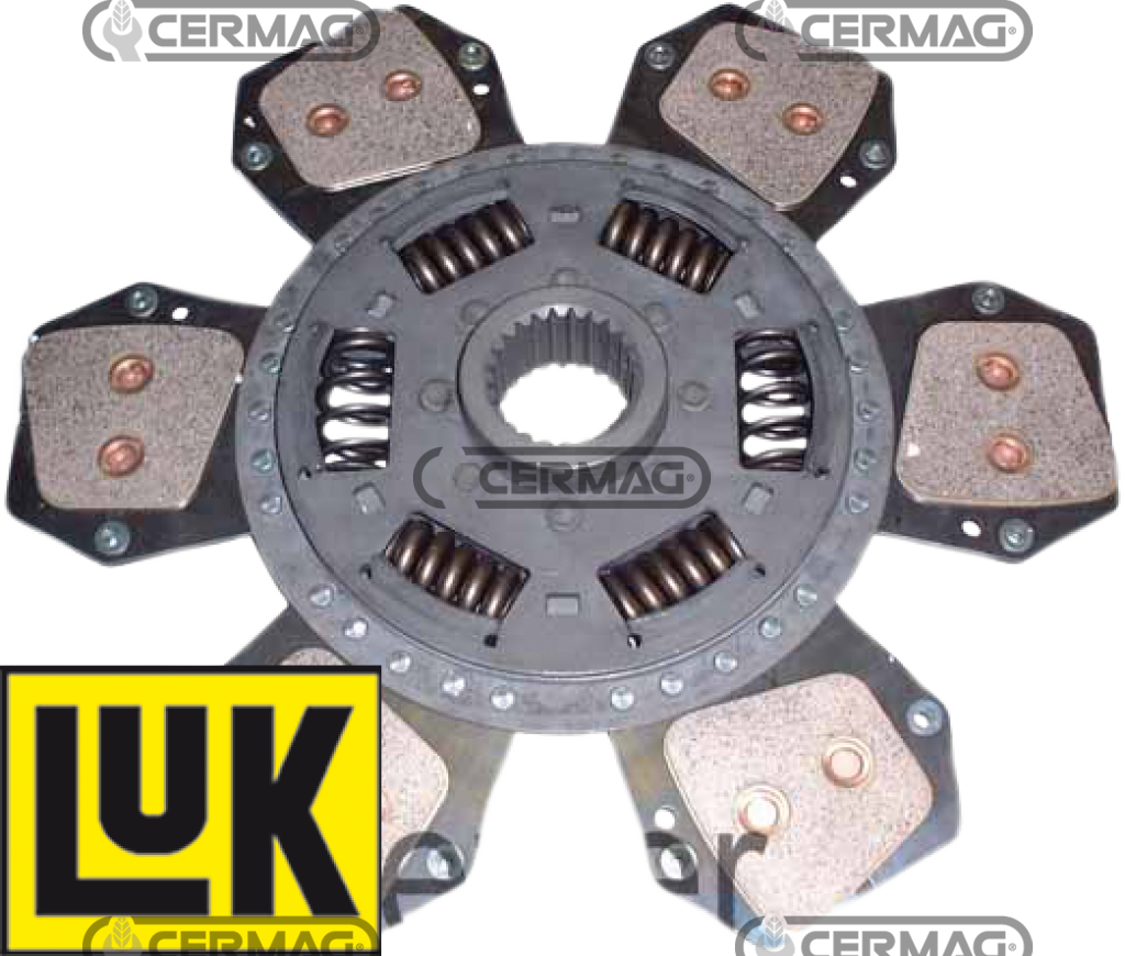 Disco centrale metaceramico 6 pale con parastrappi Ø310 sinterizzato 41x36 - Z.2