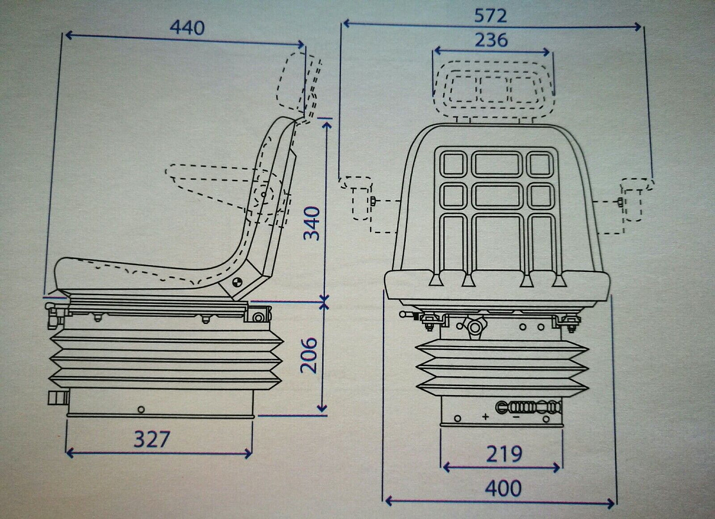 SEDILE IN SKAY TIPO MINIBALTIC BASE PIANA CON GUIDE E MOLLEGGIO MECCANICO M200