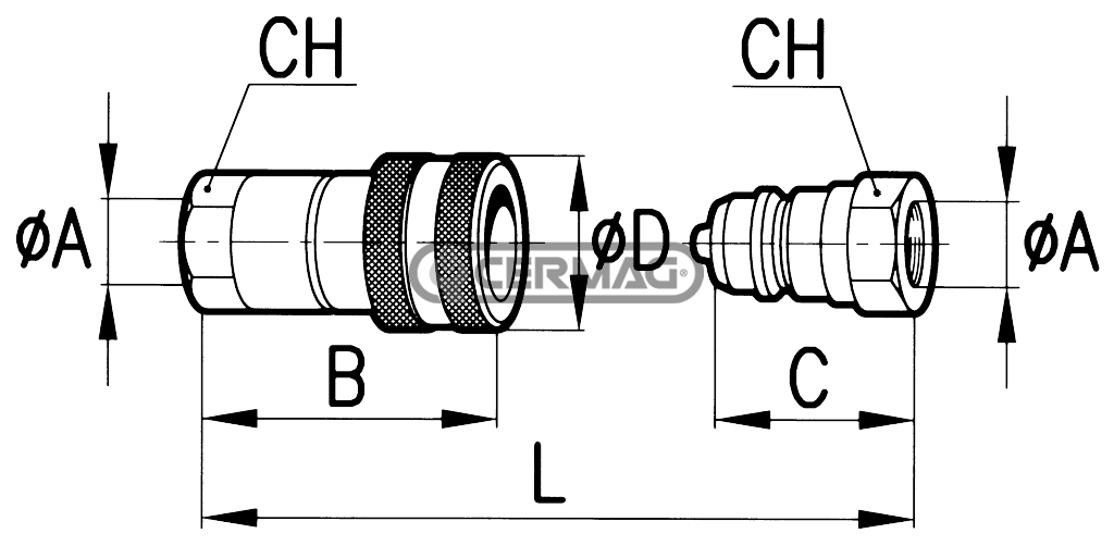 INNESTI RAPIDI FEMMINA A SFERA - FASTER Serie NS innesto rapido a sfera F 1/2"GA