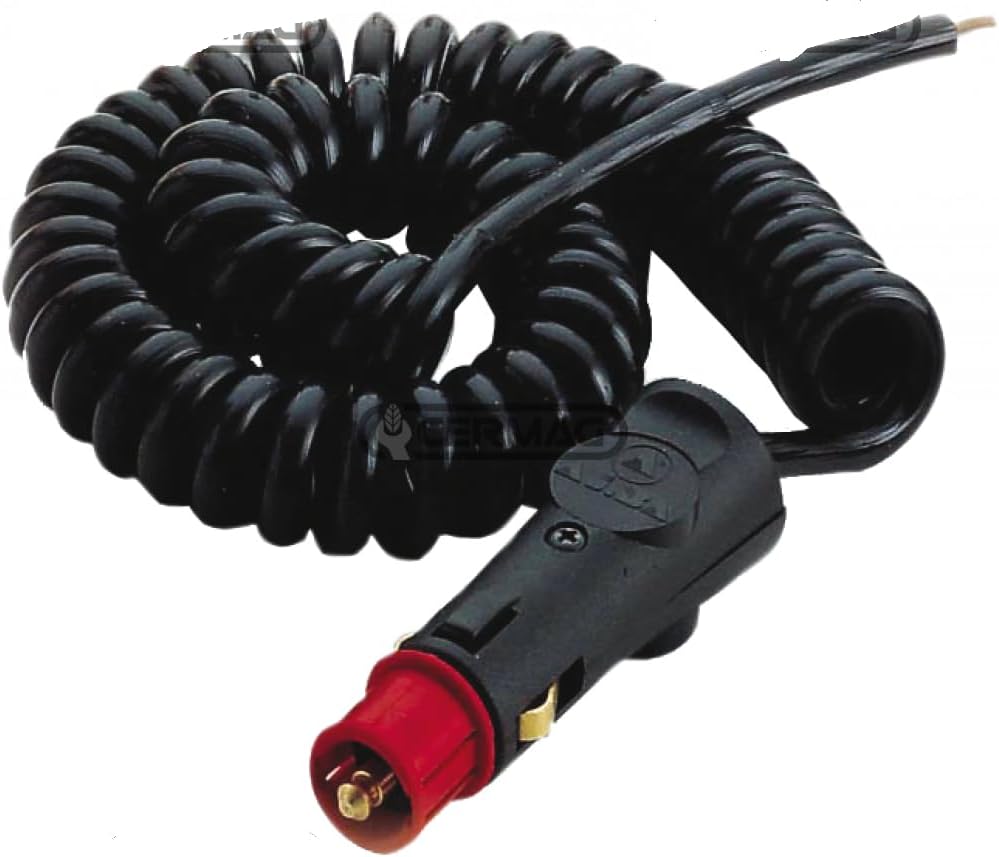 Cermag 35472 SPINOTTO PER ACCENDISIGARI CON CAVO SPIRALE LUNGO 3 MT. PER FARO