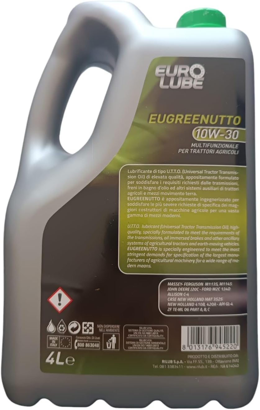 eurolube eugreenutto 10w-30-4 litri - Olio Trasmissione trattori