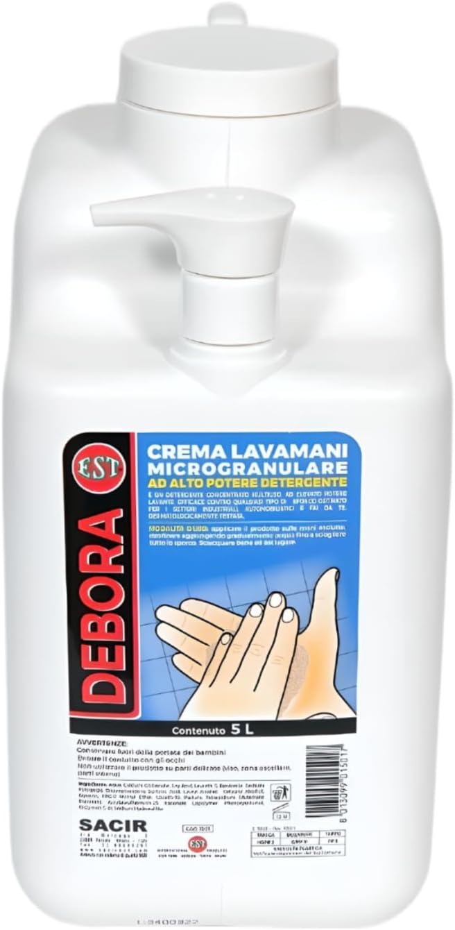 2 pezzi da 5 LT. Crema Lavamani Microgranulare ad alto Potere Detergente per Meccanici