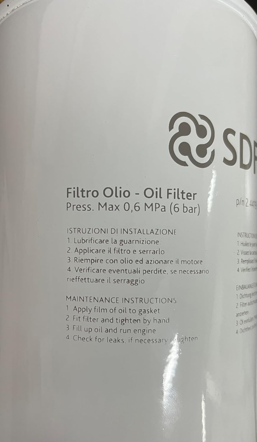 2.4419.280.0/10 FILTRO OLIO IDRAULICO SOLLEVATORE SDF SAME DEUTZ FAHR LAMBORGHINI