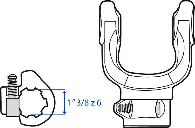 FORCELLA T/V50 ATTACCO 1-3/8"Z 6 PER CROCERA 30,2X80 102.05.00