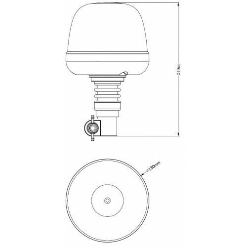 LAMPEGGIANTE  FLEX 12/24 28W 10 LED 7 FUNZIONI FLASH/ROTANTE