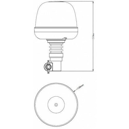 LAMPEGGIANTE  FLEX 12/24 28W 10 LED 7 FUNZIONI FLASH/ROTANTE