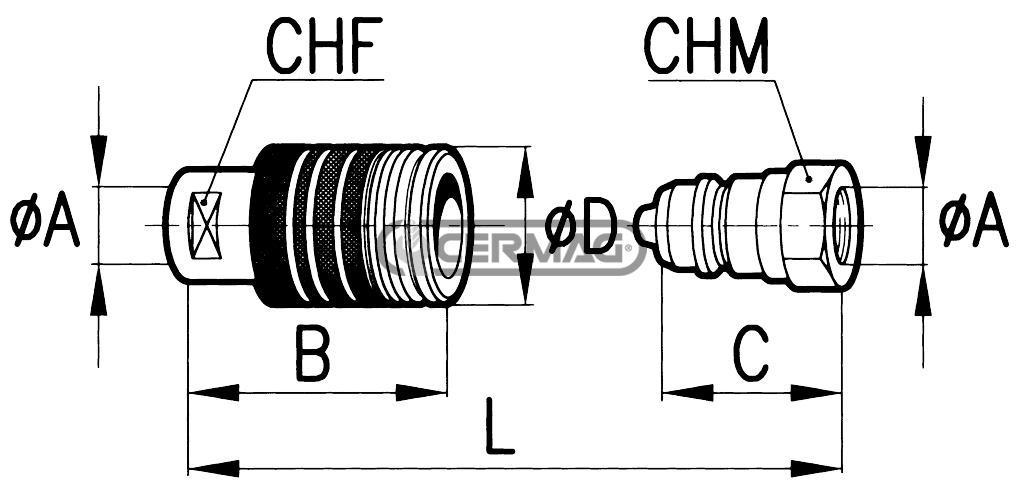 INNESTI RAPIDI FEMMINA A VALVOLA TIPO PUSH-PULL - FASTER - Serie PV inn.rapido v