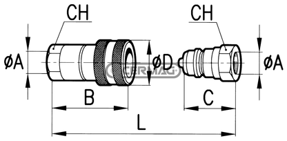 INNESTI RAPIDI MASCHIO A SFERA - FASTER Serie NS innesto rapido a sfera M 1/2"GA