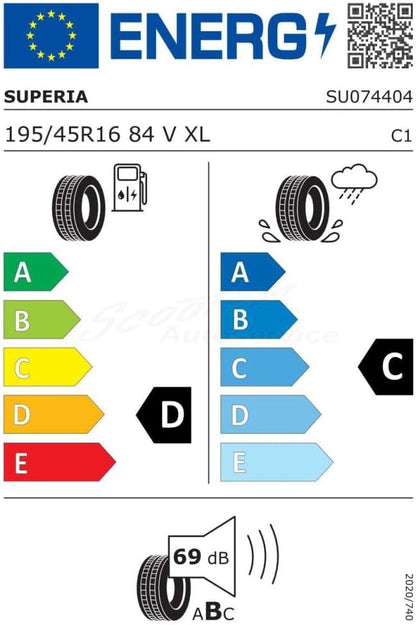 Gomme estive 195 45 R16 84V XL SUPERIA ECOBLUE UHP