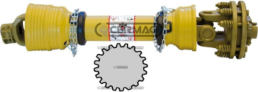 ALBERO CARDANICO A PROFILO SCANALATO CON FRIZIONE A 2 DISCHI D'ATTRITO MONTATA - CATEGORIA 6 x 800