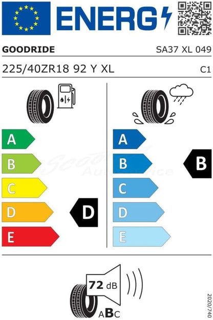 PNEUMATICI GOMME ESTIVE GOODRIDE SA 37 225/40ZR18 92W TL XL