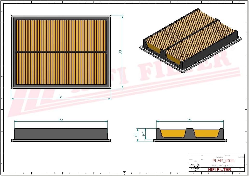 HIFI Filtro dell'aria SA 12300 compatibile con SL 1507