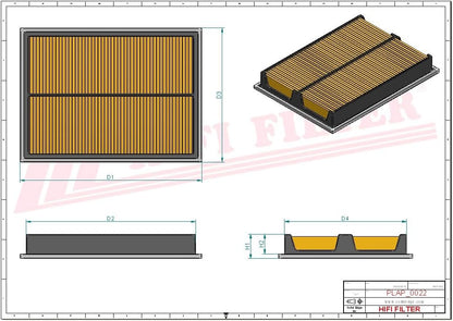 HIFI Filtro dell'aria SA 12300 compatibile con SL 1507