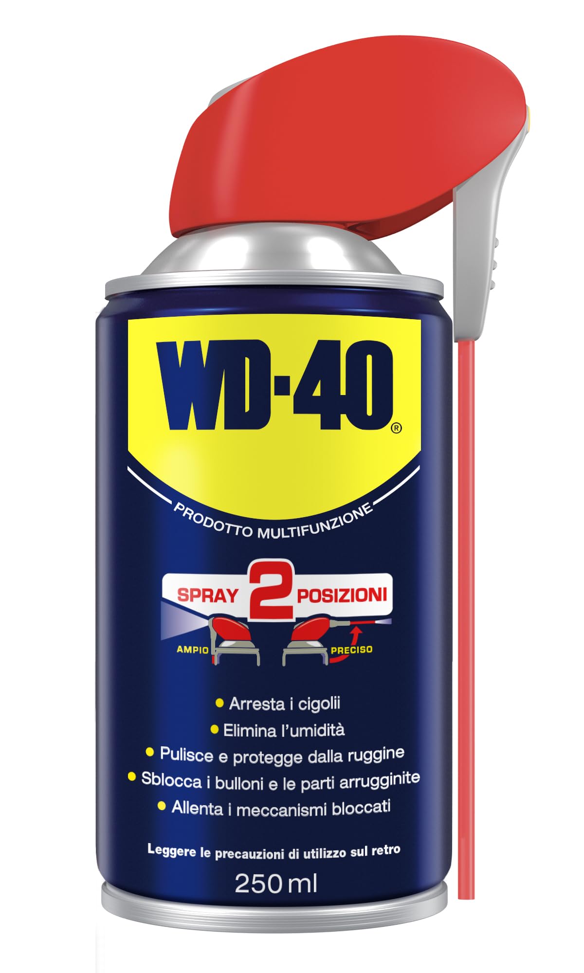 WD-40 - Prodotto Multifunzione - Lubrificante Spray Doppia Posizione - Elimina i cigolii, sblocca, idrorepellente, previene la ruggine - Per tutti i metalli, plastica, gomma - Senza silicone - 6x500ml