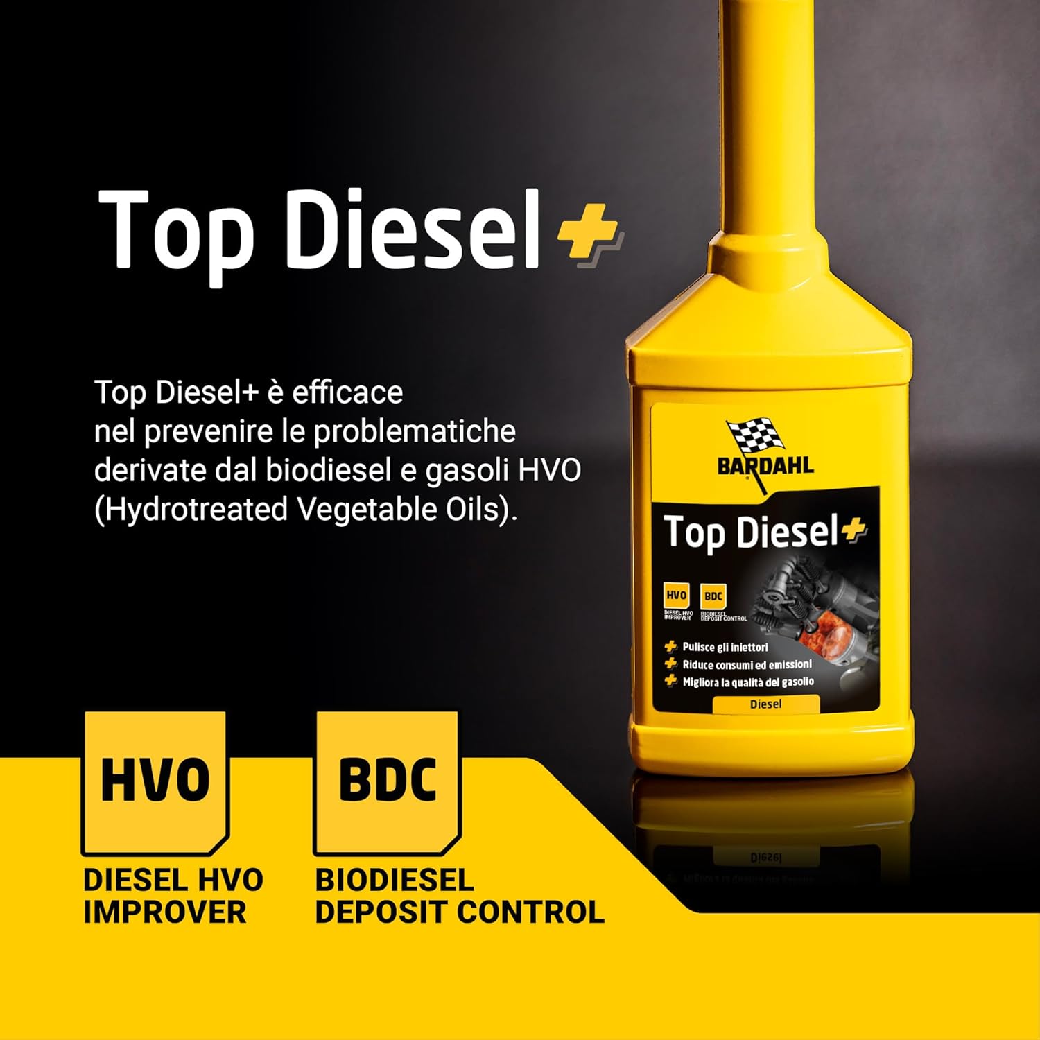 Bardahl - Additivo Top Diesel, Lubrifica la Pompa di Alta Pressione, Protegge Tutto il Sistema di Alimentazione, Riduce i Consumi di Carburante, 1 Litro