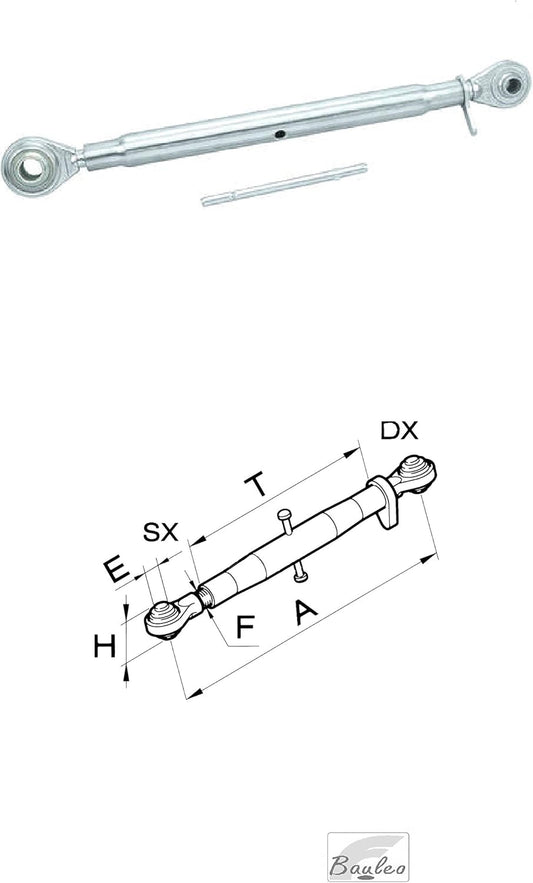 Terzo Punto Completo Foro ø 19 per Trattore 50019 ( L= 540/740) min/max