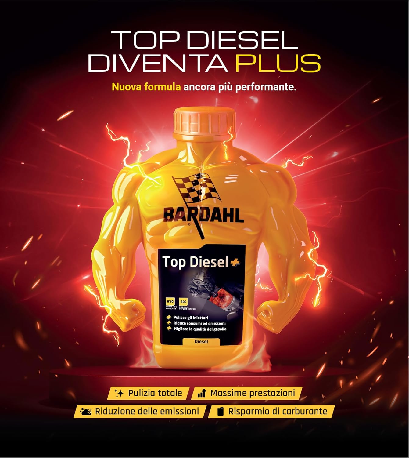 Bardahl - Additivo Top Diesel, Lubrifica la Pompa di Alta Pressione, Protegge Tutto il Sistema di Alimentazione, Riduce i Consumi di Carburante, 1 Litro
