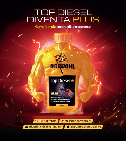Bardahl - Additivo Top Diesel, Lubrifica la Pompa di Alta Pressione, Protegge Tutto il Sistema di Alimentazione, Riduce i Consumi di Carburante, 1 Litro