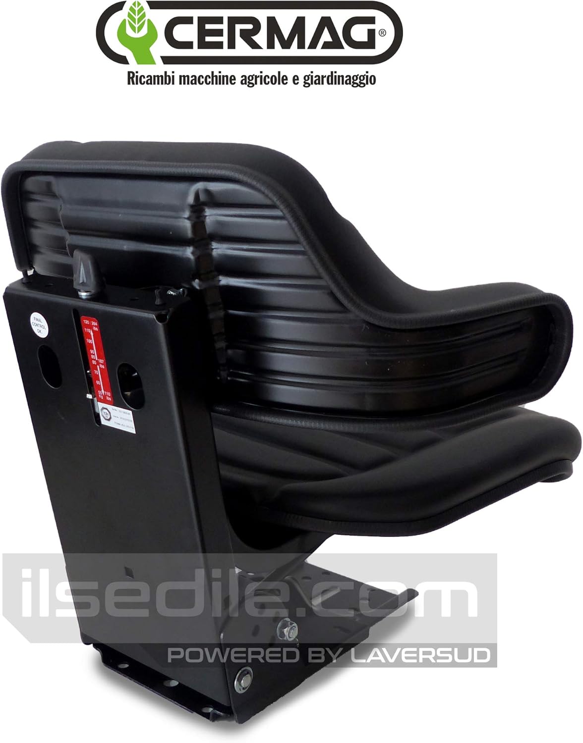 Sedile Cermag per Trattore Universale con Molleggio Verticale e Base Variabile