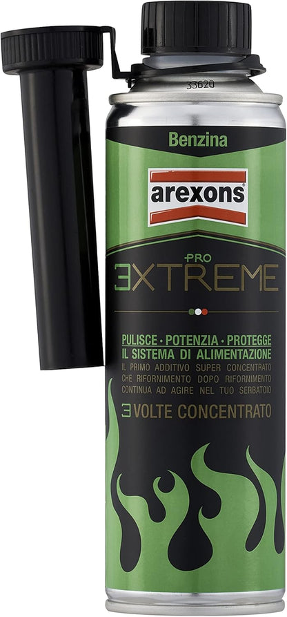 Arexons Additivo Pro Extreme Benzina, 325 ml, Adatto per Tutti Motori Benzina, 3 Volte Più Concentrato, Rimuove Depositi, Previene Ruggine, Mantiene Motore Pulito, Migliora le Prestazioni del Motore