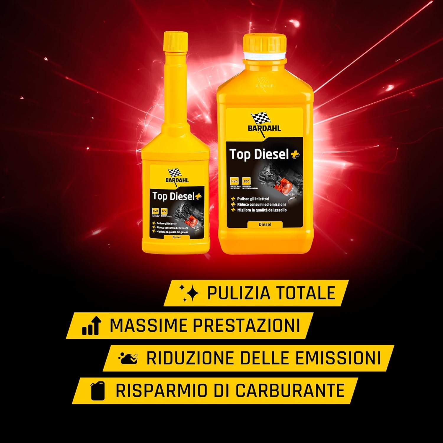 Bardahl - Additivo Top Diesel, Lubrifica la Pompa di Alta Pressione, Protegge Tutto il Sistema di Alimentazione, Riduce i Consumi di Carburante, 1 Litro