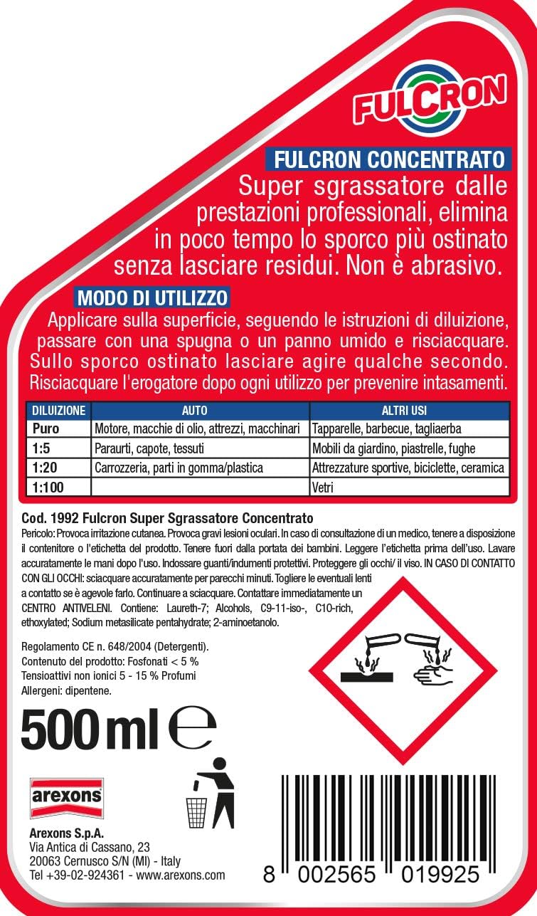 Fulcron Super Concentrato Sgrassatore Spray, 500 ml