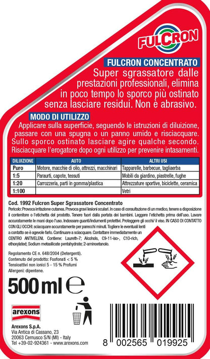 Fulcron Super Concentrato Sgrassatore Spray, 500 ml