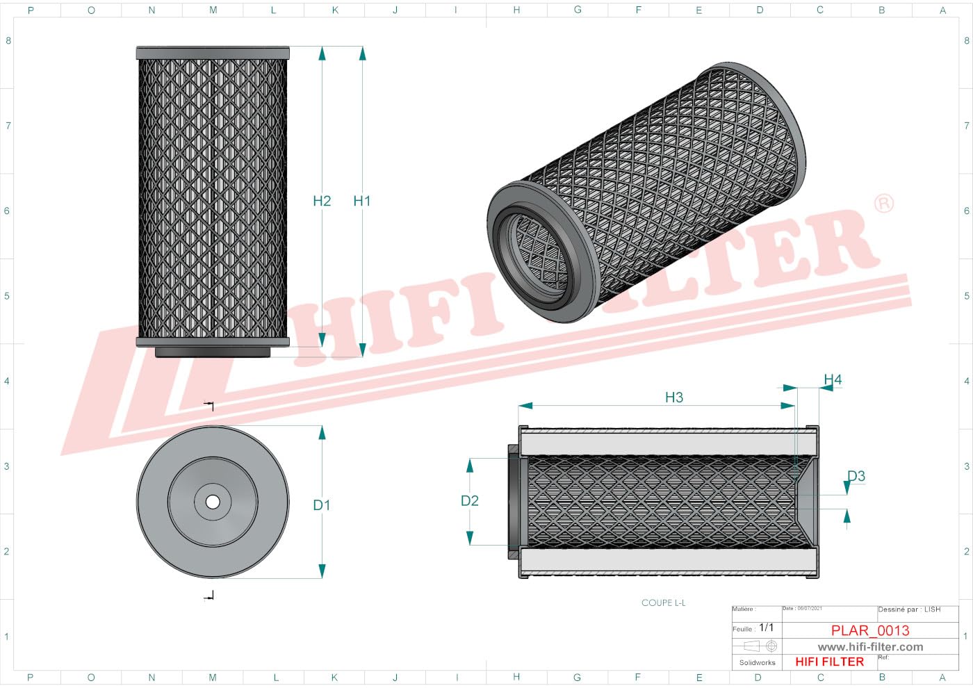 HIFI Filtro dell'aria SA 17117 compatibile con SL 1961, PA4733