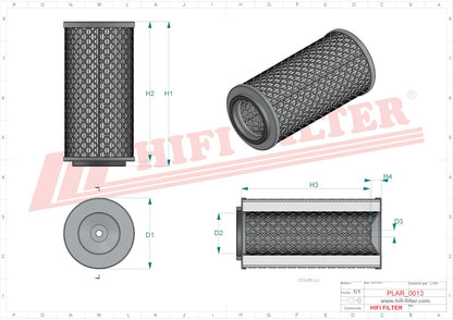 HIFI Filtro dell'aria SA 17117 compatibile con SL 1961, PA4733