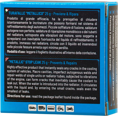 AREXONS Turafalle Metallico, Sigillante per Impianti di Raffreddamento, Polvere Granulosa per Riparazioni Rapide ed Efficaci in Aree Calde del Motore, Pastiglia 25g