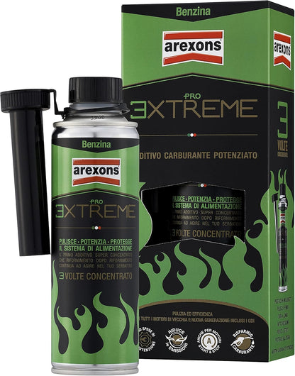 Arexons Additivo Pro Extreme Benzina, 325 ml, Adatto per Tutti Motori Benzina, 3 Volte Più Concentrato, Rimuove Depositi, Previene Ruggine, Mantiene Motore Pulito, Migliora le Prestazioni del Motore