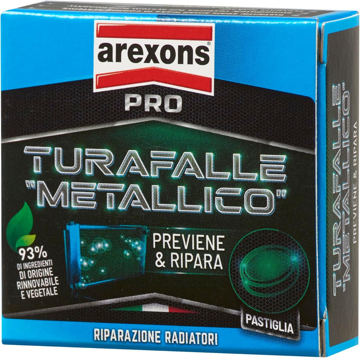 AREXONS Turafalle Metallico, Sigillante per Impianti di Raffreddamento, Polvere Granulosa per Riparazioni Rapide ed Efficaci in Aree Calde del Motore, Pastiglia 25g