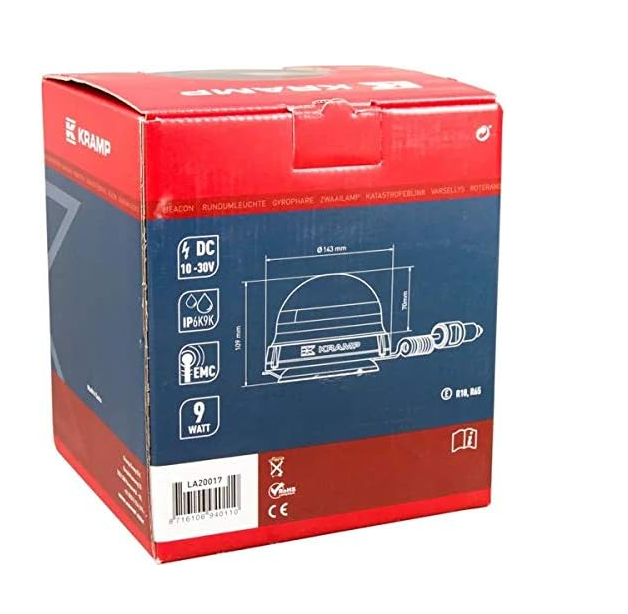 KRAMP Girofaro magnetico LED 12-24 V - 9W lampeggiante rotante