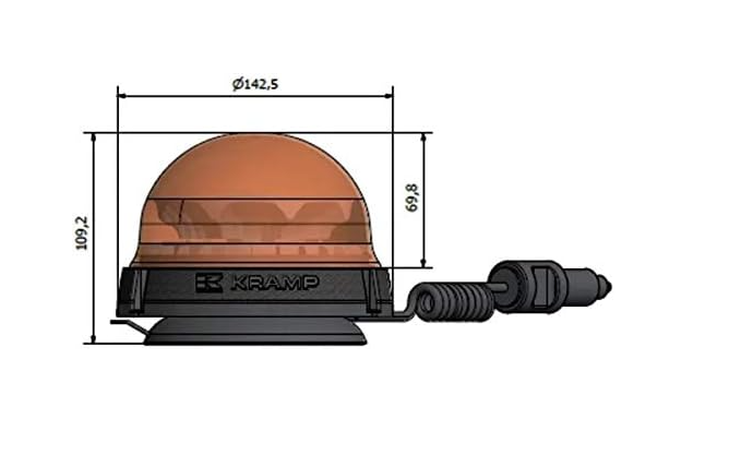 KRAMP Girofaro magnetico LED 12-24 V - 9W lampeggiante rotante